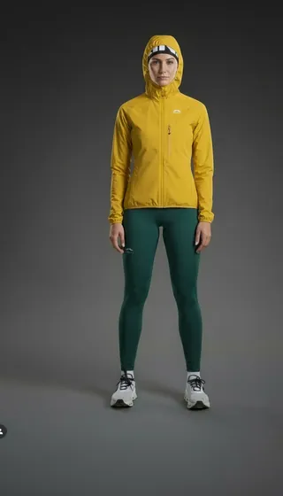 Skinnfit Fashion – AI Produktbild gelbe Jacke Variante